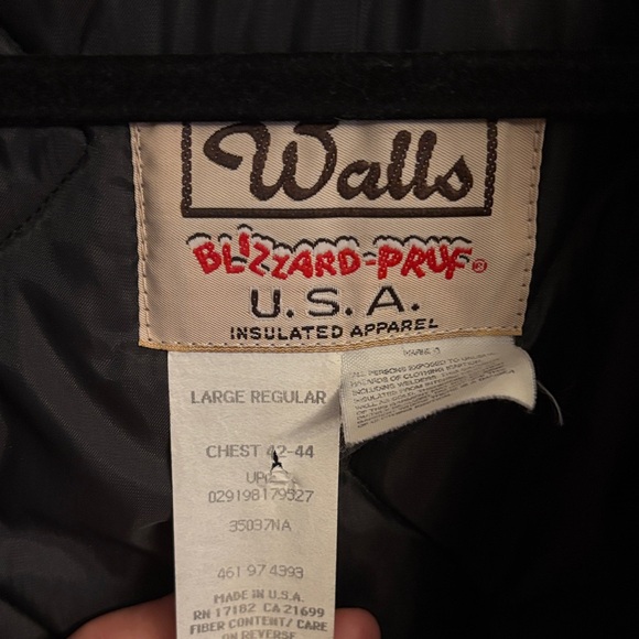 Walls Blizzard-Pruf U.S.A insulated apparel Navy Bomber Jacket Vintage - Picture 2 of 10